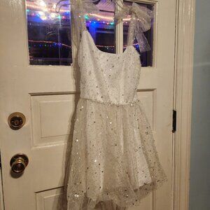 Lucy In The Sky White Sequin Dress M